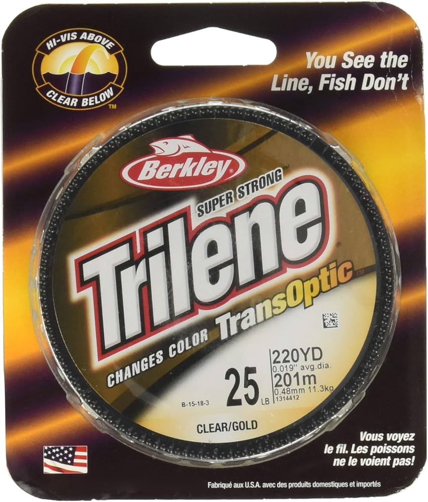 Berkley Trilene Transoptic Monofilament Fishing Line, Clear/Gold, 200m
