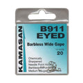 Kamasan B911 Wide Gape Eyed Hooks - Barbless