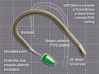 Korda Kaptor Wide Gape Barbless Weed green size 10