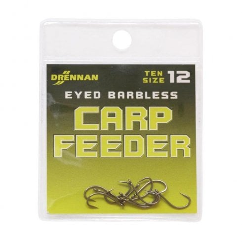 Drennan Eyed Carp Feeder Barbless Hooks size 20