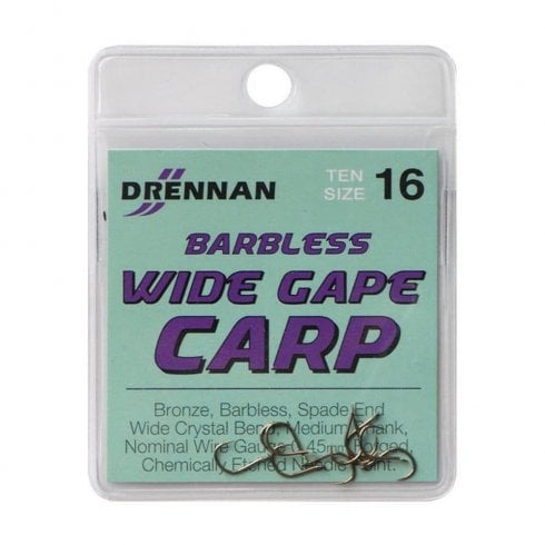 Drennan Wide Gape Carp Barbless Hooks size 10