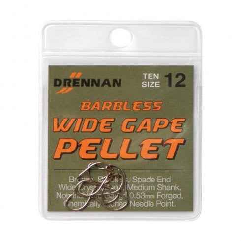 Drennan Wide Gape Pellet Barbless Hooks size 20