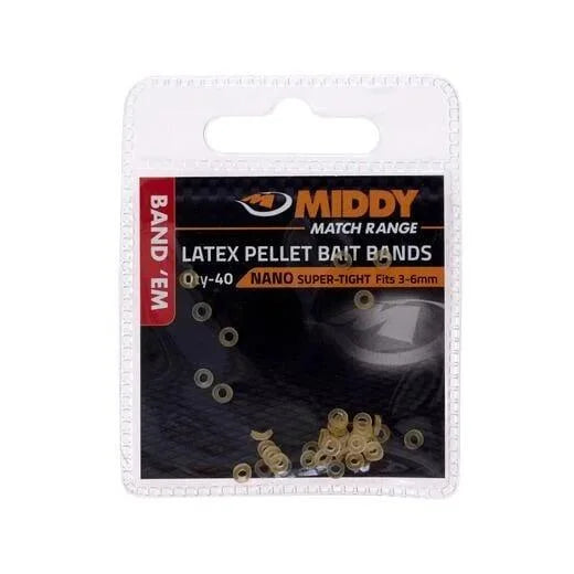MIDDY Band 'Em Latex Bands - Nano Super-Tight 3mm to 6mm (40pc pkt) 5 pack deal