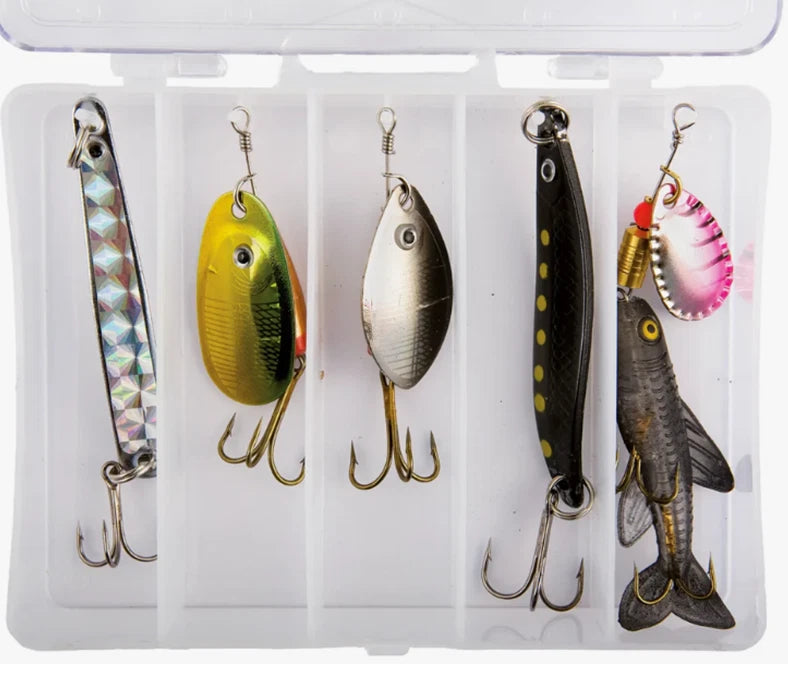 Lineaeffe Spinner & Spoon Fishing Lure Selection in pocket lure box