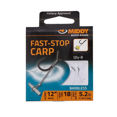 MIDDY Fast-Stop Carp Hooks-to-Nylon