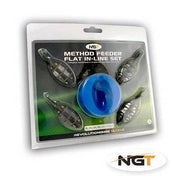 NGT FLAT IN-LINE METHOD FEEDER SET WITH MOULD Leads and Feeders NGT- GO FISHING TACKLE