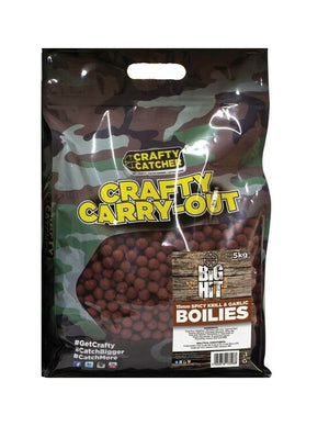Crafty Catcher Big Hit Boilies Spicy Krill & Garlic 5kg 15mm freeshipping - Going Fishing Tackle