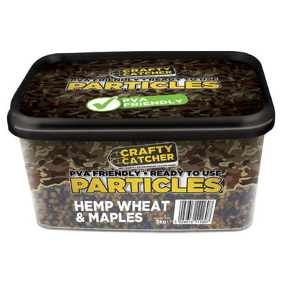 Crafty Catcher PVA Friendly, Ready to Use Particles, Hemp Wheat & Maples, 3Kg particles Crafty Catcher- GO FISHING TACKLE
